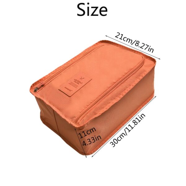 Waterproof Colorful Nylon Travel Shoes Storage Bag with Zipper - Image 7